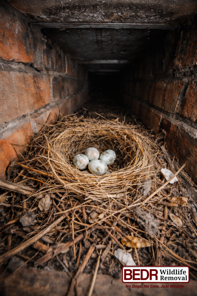 Bird nest in chimney in Northern Virginia